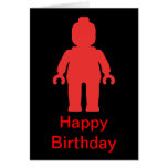 Tarjeta del feliz cumpleaños de Minifig [rojo gran