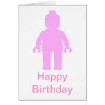Tarjeta del feliz cumpleaños de Minifig [rosa clar