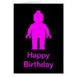 Tarjeta del feliz cumpleaños de Minifig [rosa oscu