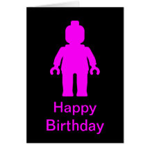 Tarjeta del feliz cumpleaños de Minifig [rosa oscu