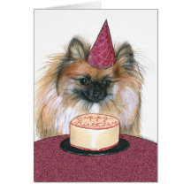 Tarjeta del feliz cumpleaños de Pomeranian