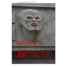 Tarjeta del feliz cumpleaños del carácter del horr