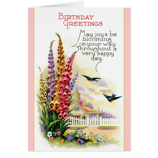 Tarjeta del feliz cumpleaños del vintage | Zazzle