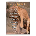 Tarjeta del feliz cumpleaños del zodiaco - Leo