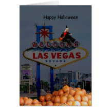 Tarjeta del feliz Halloween de Las Vegas