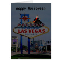 Tarjeta del feliz Halloween de Las Vegas