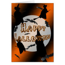 Tarjeta del feliz Halloween del viaje de la luna d