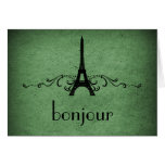 Tarjeta del Flourish del francés del vintage, verd
