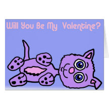 Tarjeta del gatito de la tarjeta del día de San Va