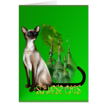 Tarjeta del gato siamés