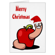 Tarjeta del gusano del navidad