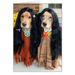 Tarjeta del Hippie del golden retriever