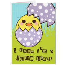 Tarjeta del huevo de Pascua del polluelo del bebé