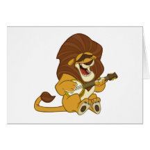 Tarjeta del león del Banjo-Strummin'