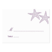 Tarjeta del lugar del boda de las estrellas de mar tarjetas de visita