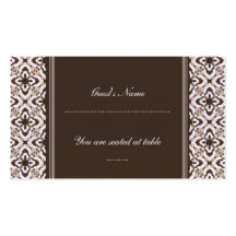 Tarjeta del lugar del boda del damasco simplemente tarjetas de negocios
