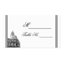 Tarjeta del lugar del boda del destino de Philadel Tarjeta Personal