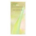 Tarjeta del menú de la cena, hoja verde suave plantillas de lonas