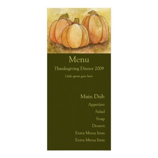 Tarjeta del menú de la cosecha de la calabaza plantillas de lonas