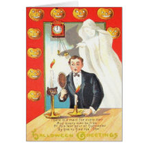 Tarjeta del mito de Halloween del vintage