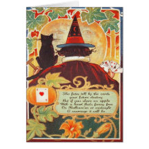 Tarjeta del mito de Halloween del vintage