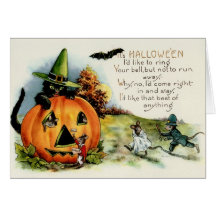 Tarjeta del mito de Halloween del vintage