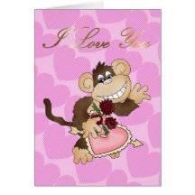 Tarjeta del mono del amor