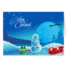 Tarjeta del muñeco de nieve de las Felices Navidad
