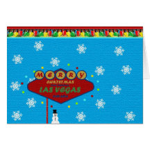 Tarjeta del muñeco de nieve del navidad de Las Veg