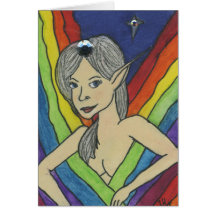 Tarjeta del niño del arco iris