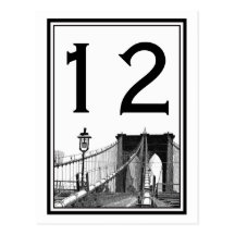 Tarjeta del número de la tabla del puente de Brook Postales