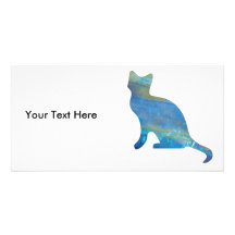 Tarjeta del ópalo de la foto del gato tarjetas personales