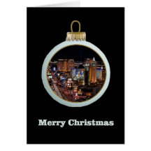 Tarjeta del ornamento del navidad de Las Vegas