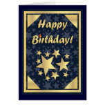 Tarjeta del oro del feliz cumpleaños