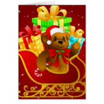 Tarjeta del oso de peluche del navidad