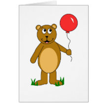 Tarjeta del oso del globo