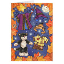 Tarjeta del paperdoll de Halloween