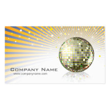 Tarjeta del perfil de la bola de discoteca tarjeta de visita