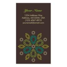 Tarjeta del perfil de la flor de las gemas - verde plantillas de tarjetas de visita