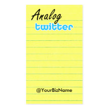 ¡Tarjeta del perfil/de nota! Yelbk de AnalogTwtr a Tarjetas De Visita