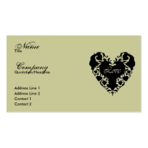 Tarjeta del perfil/de visita del corazón del cordó tarjetas de visita