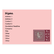 Tarjeta del perfil del "amor" del mosaico tarjeta de visita