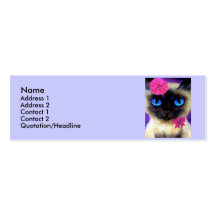Tarjeta del perfil del gato siamés plantilla de tarjeta de visita
