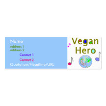 Tarjeta del perfil del héroe del vegano tarjeta personal