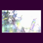 Tarjeta del perfil del negocio del colibrí tarjetas de negocio