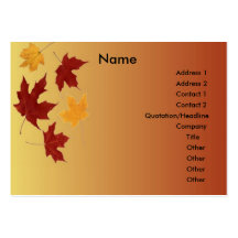 Tarjeta del perfil del otoño tarjetas de visita