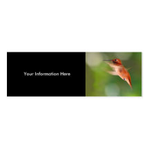 tarjeta del perfil o de visita, colibrí tarjetas de visita