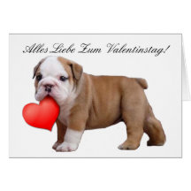 Tarjeta del perrito del dogo de Valentinstag del z