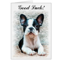 Tarjeta del perrito del dogo francés de la buena s