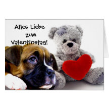 Tarjeta del perro del boxeador de Valentinstag del